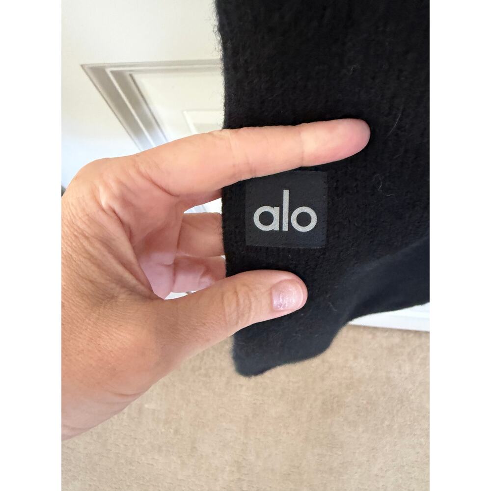 Alo Yoga Wool Cashmere High-Waist New Class Wide Leg Pant Black Small - Picture 4 of 6